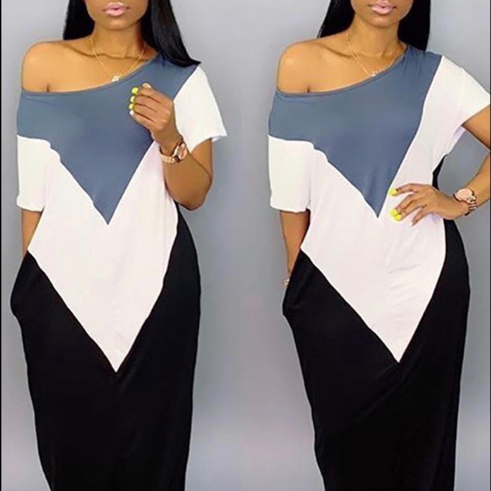 Color Contrast Dress